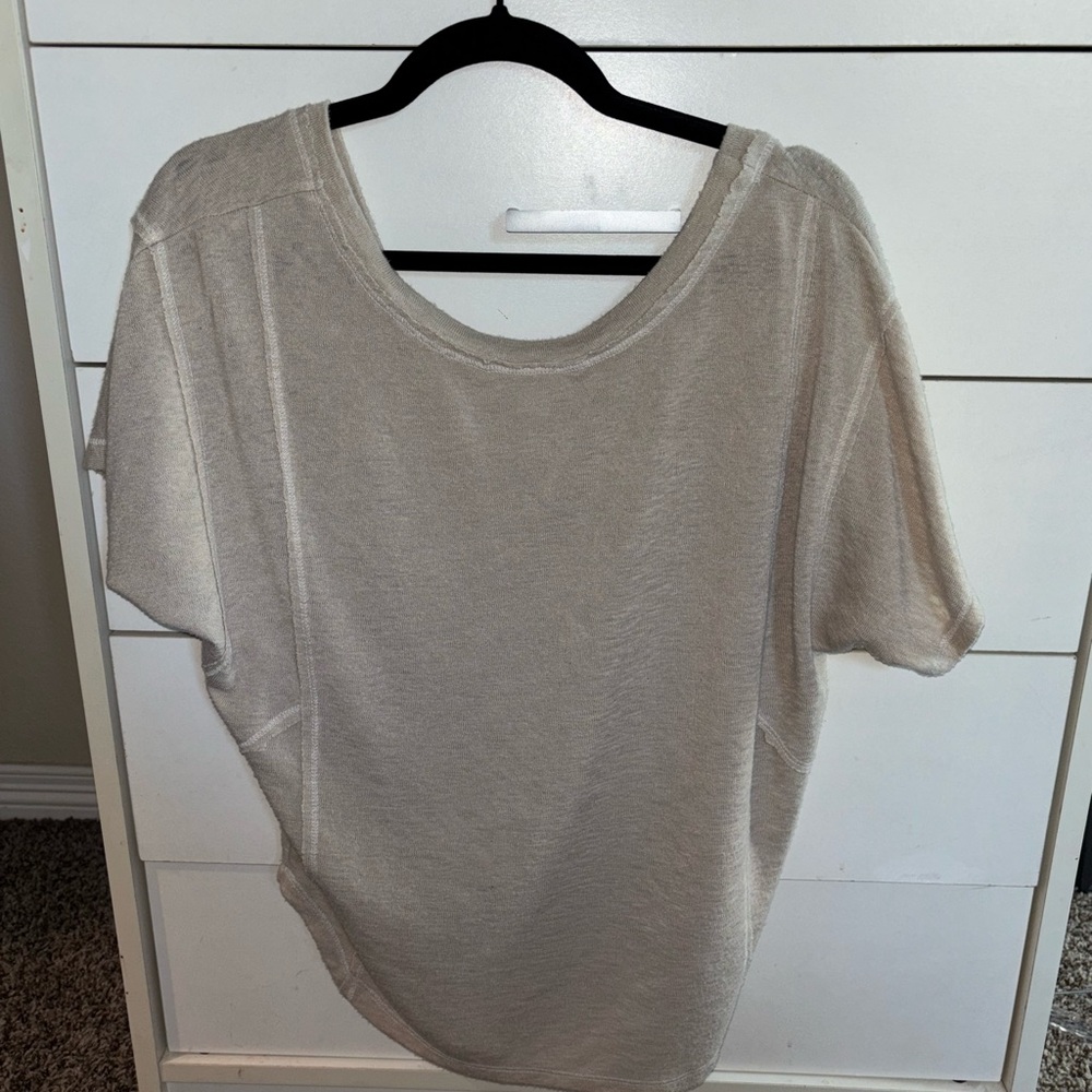 Project Social T Light Gray off the shoulder